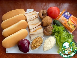 Хот-доги с копченым кальмаром