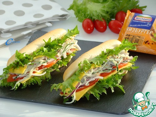 Хот-доги с копченым кальмаром