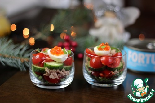 Коктейльный салат с тунцом