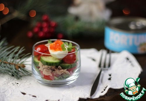 Коктейльный салат с тунцом