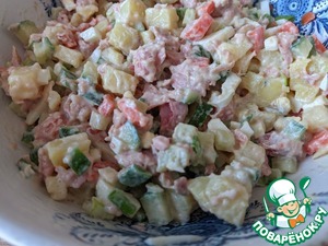 "Оливье" из тунца с васаби-майонезом "Оливье" из тунца с васаби-майонезом