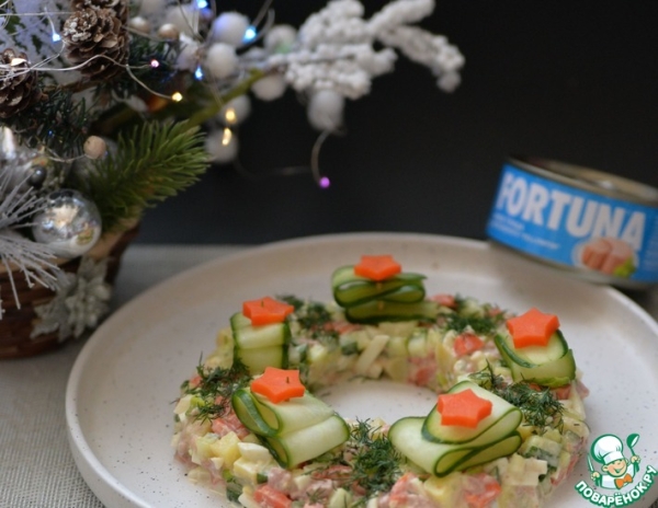 "Оливье" из тунца с васаби-майонезом "Оливье" из тунца с васаби-майонезом