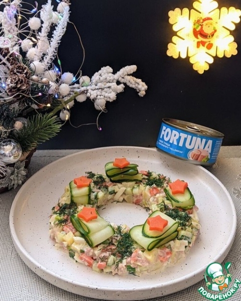 "Оливье" из тунца с васаби-майонезом "Оливье" из тунца с васаби-майонезом