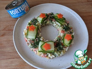 "Оливье" из тунца с васаби-майонезом "Оливье" из тунца с васаби-майонезом