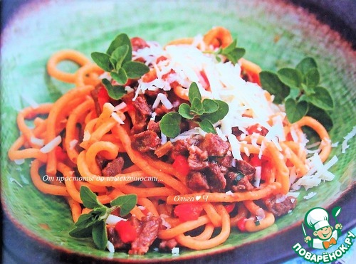 Паста торкио с рагу из ягненка