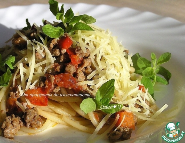 Паста торкио с рагу из ягненка