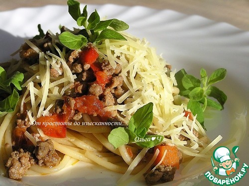 Паста торкио с рагу из ягненка