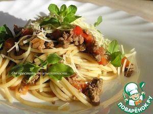 Паста торкио с рагу из ягненка