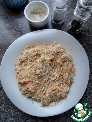 Рожок из лаваша с салатом "Мимоза"