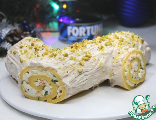 Рулет закусочный "Рождественское полено" Рулет закусочный "Рождественское полено"