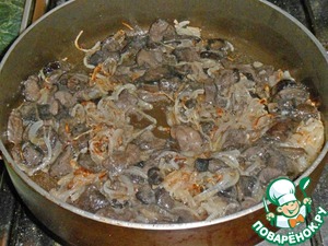 Рыба, запечённая с грибами и белым соусом