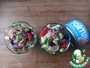 Салат из тунца с имбирной заправкой Салат из тунца с имбирной заправкой