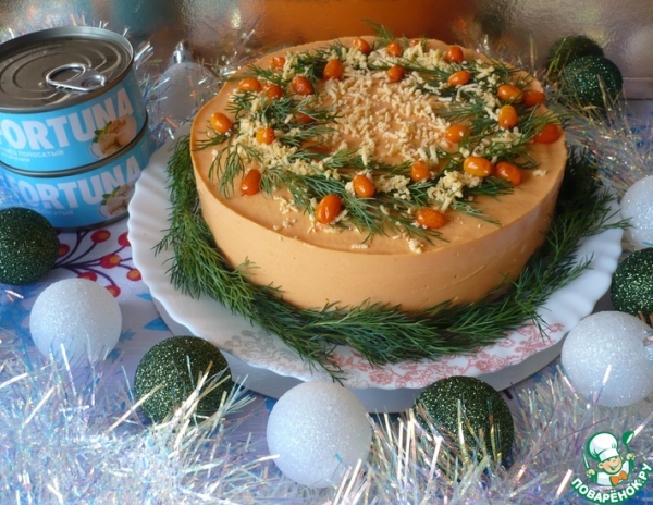 Салат "Мимоза"-с морковным муссом Салат "Мимоза"-с морковным муссом