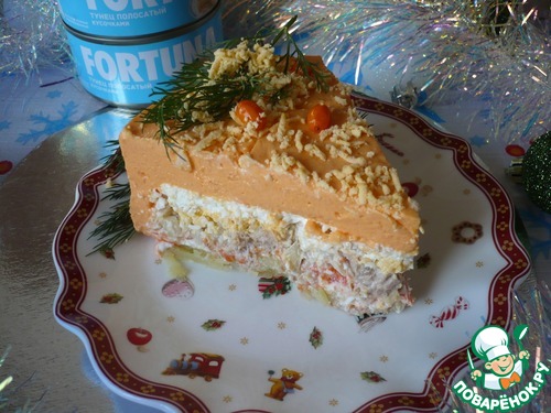 Салат "Мимоза"-с морковным муссом Салат "Мимоза"-с морковным муссом