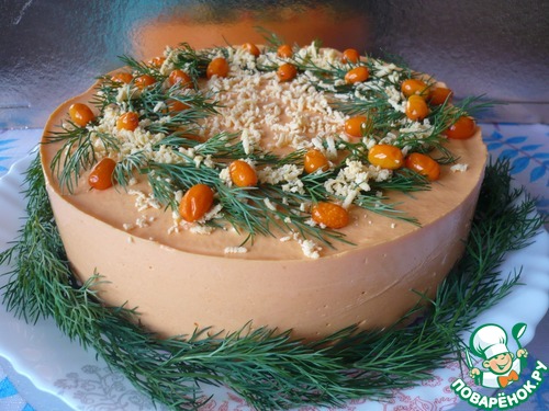 Салат "Мимоза"-с морковным муссом Салат "Мимоза"-с морковным муссом