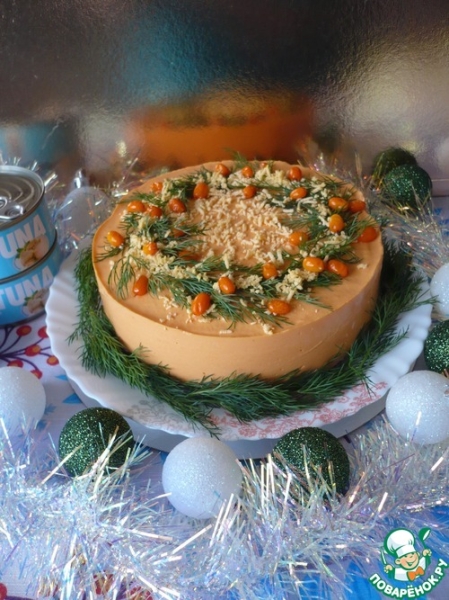 Салат "Мимоза"-с морковным муссом Салат "Мимоза"-с морковным муссом