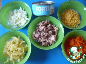 Салат "Мимоза"-с морковным муссом Салат "Мимоза"-с морковным муссом