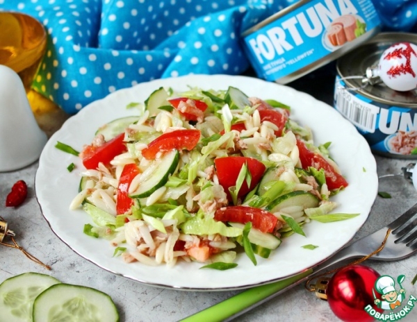 Салат с орзони и тунцом Салат с орзони и тунцом