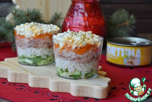 Салат с рисом и тунцом