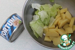 Салат с тунцом и горячей заправкой Салат с тунцом и горячей заправкой