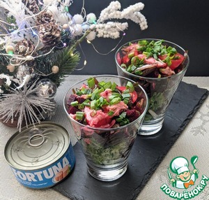 Салат с тунцом "На морском дне" Салат с тунцом "На морском дне"