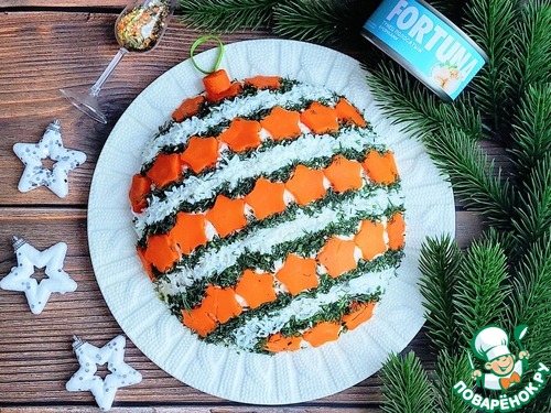 Салат с тунцом "Новогодний шар" Салат с тунцом "Новогодний шар"