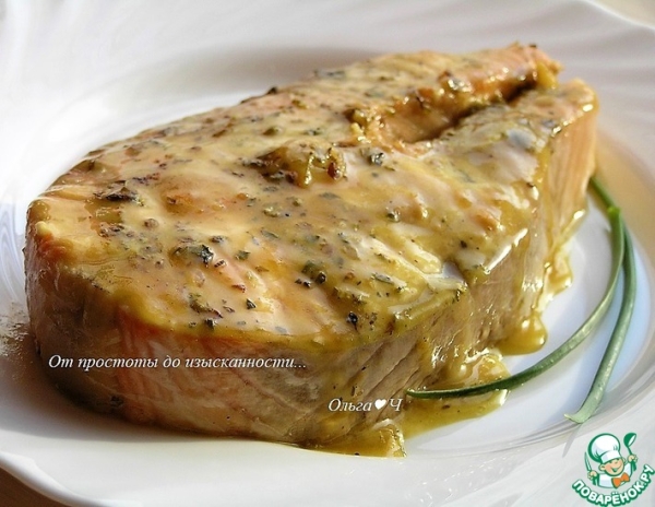 Стейки лосося в карамельном соусе