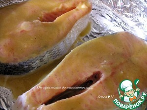 Стейки лосося в карамельном соусе