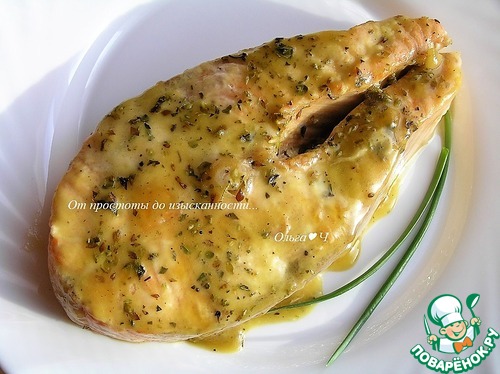 Стейки лосося в карамельном соусе