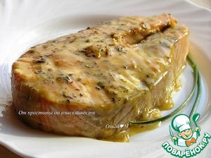 Стейки лосося в карамельном соусе