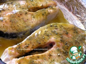 Стейки лосося в карамельном соусе