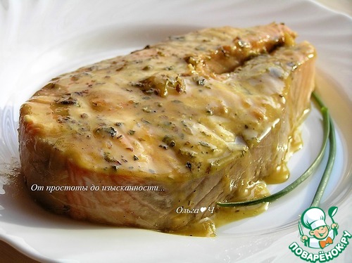 Стейки лосося в карамельном соусе