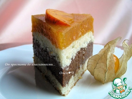 Торт "Шоколад и хурма"