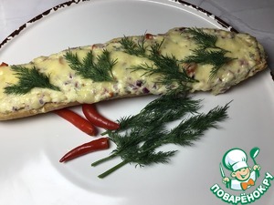 Закусочный сырно-чесночный багет