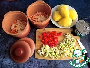 Жаркое в горшочке с тунцом в укропе Жаркое в горшочке с тунцом в укропе