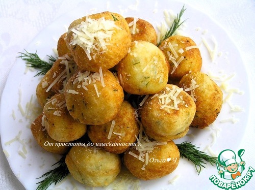 Творожные шарики с пармезаном и зеленью Творожные шарики с пармезаном и зеленью