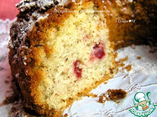 Миндальный кекс с брусникой Миндальный кекс с брусникой