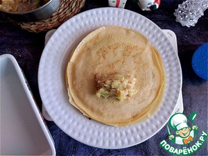 Блины, фаршированные картофелем с тунцом