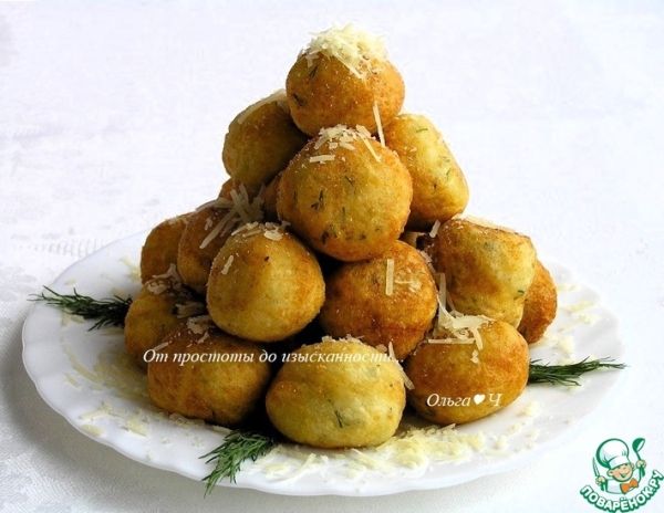 Творожные шарики с пармезаном и зеленью Творожные шарики с пармезаном и зеленью