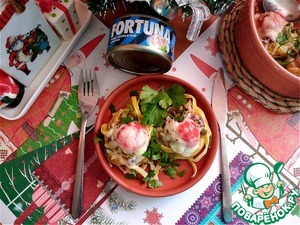 Гнёзда под сыром с тунцом Гнёзда под сыром с тунцом