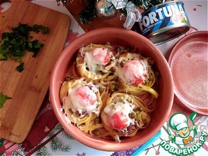 Гнёзда под сыром с тунцом Гнёзда под сыром с тунцом