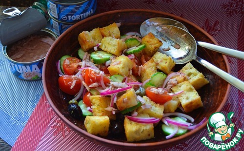 Панцанелла с тунцом и каперсами Панцанелла с тунцом и каперсами