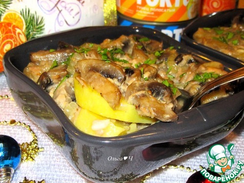 Постный жюльен с тунцом Постный жюльен с тунцом