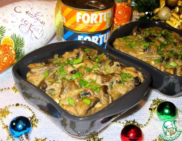 Постный жюльен с тунцом Постный жюльен с тунцом