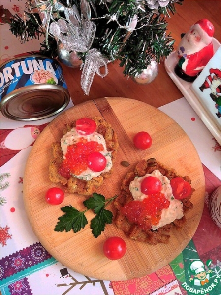 Рийет с тунцом к кукурузным вафлям