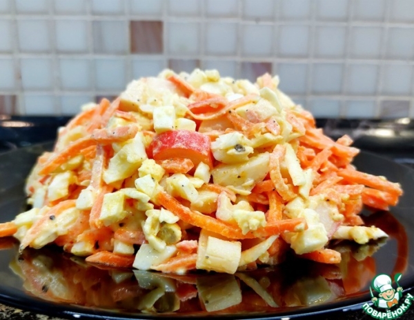 Салат с крабовыми палочками и корейской морковью