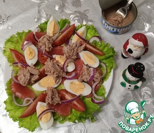 Салат с тунцом и грейпфрутом