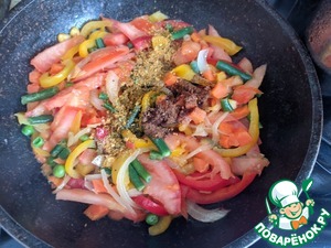 Тёплый салат из овощей и тунца Тёплый салат из овощей и тунца