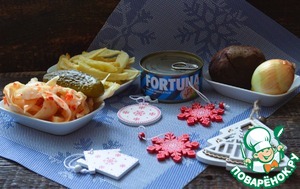 Винегрет с острой капустой и тунцом