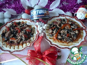 Закуска с тунцом на лепешке